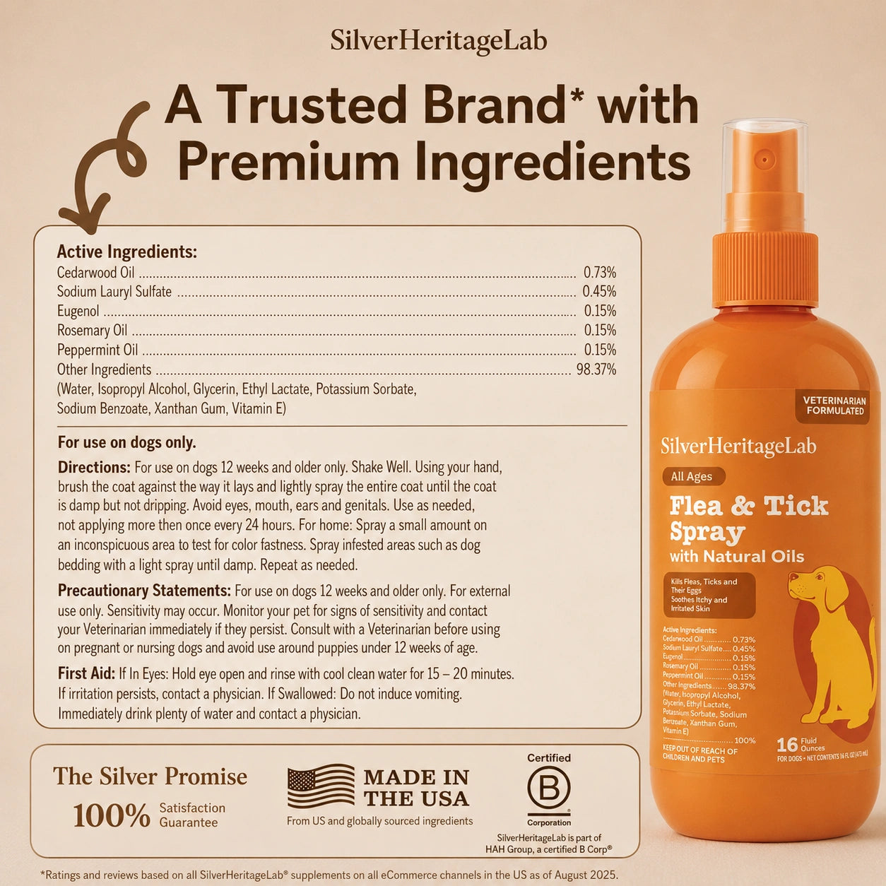 SilverHeritage™ CalmShield Flea & Tick Defense Spray