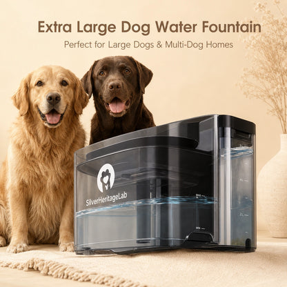 HeritageCloud™ GrandFlow 11L Large Dog Water Fountain, No-Spill Automatic Water Bowl Dispenser for Big Breeds & Multi-Pet Homes