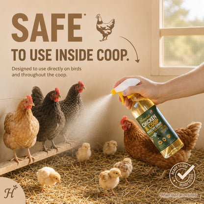 HeritageLab™ CoopShield Chicken Mite, Lice, Tick, Flea & Fly Spray for Poultry, Coops, Nesting Boxes & Backyard Flock Care