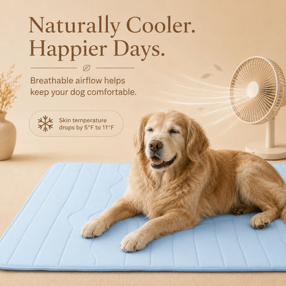 SilverHeritage™ CoolRest Gel-Free Large Dog Cooling Mat, Washable Portable Pet Cooling Pad for Dog Beds, Crates, Cars, Camping & Outdoor Use
