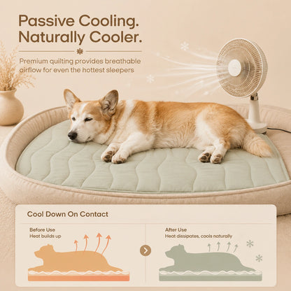 SilverHeritage™ CoolRest Gel-Free Large Dog Cooling Mat, Washable Portable Pet Cooling Pad for Dog Beds, Crates, Cars, Camping & Outdoor Use