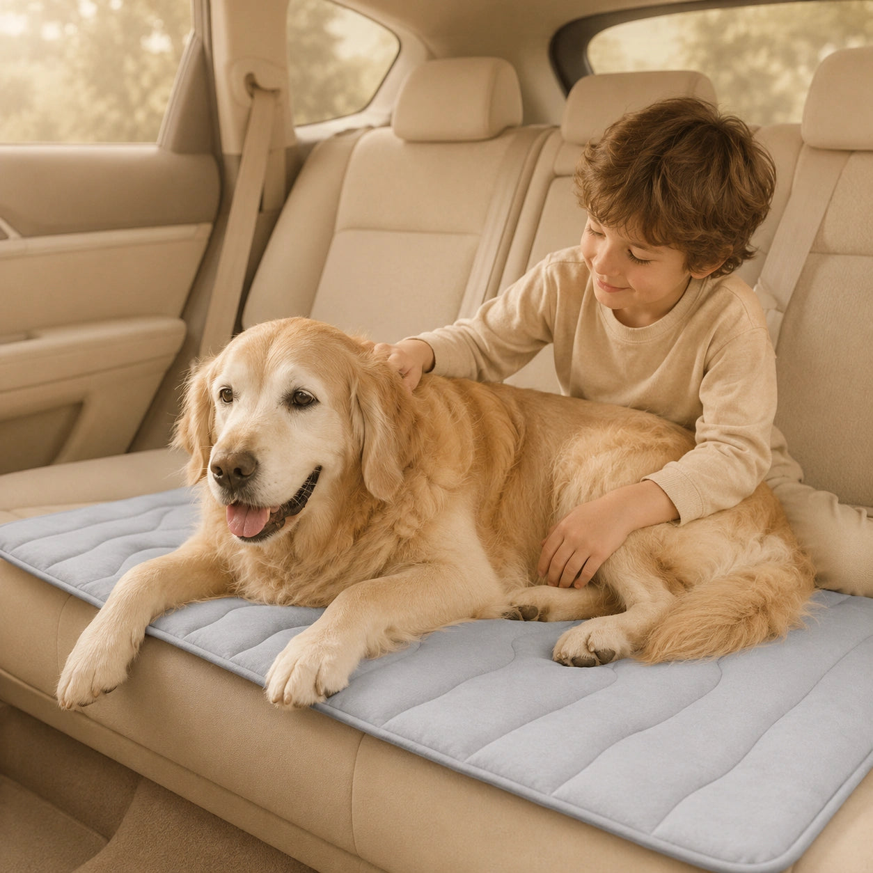 SilverHeritage™ CoolRest Gel-Free Large Dog Cooling Mat, Washable Portable Pet Cooling Pad for Dog Beds, Crates, Cars, Camping & Outdoor Use