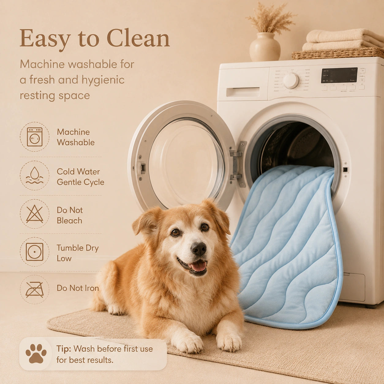 SilverHeritage™ CoolRest Gel-Free Large Dog Cooling Mat, Washable Portable Pet Cooling Pad for Dog Beds, Crates, Cars, Camping & Outdoor Use
