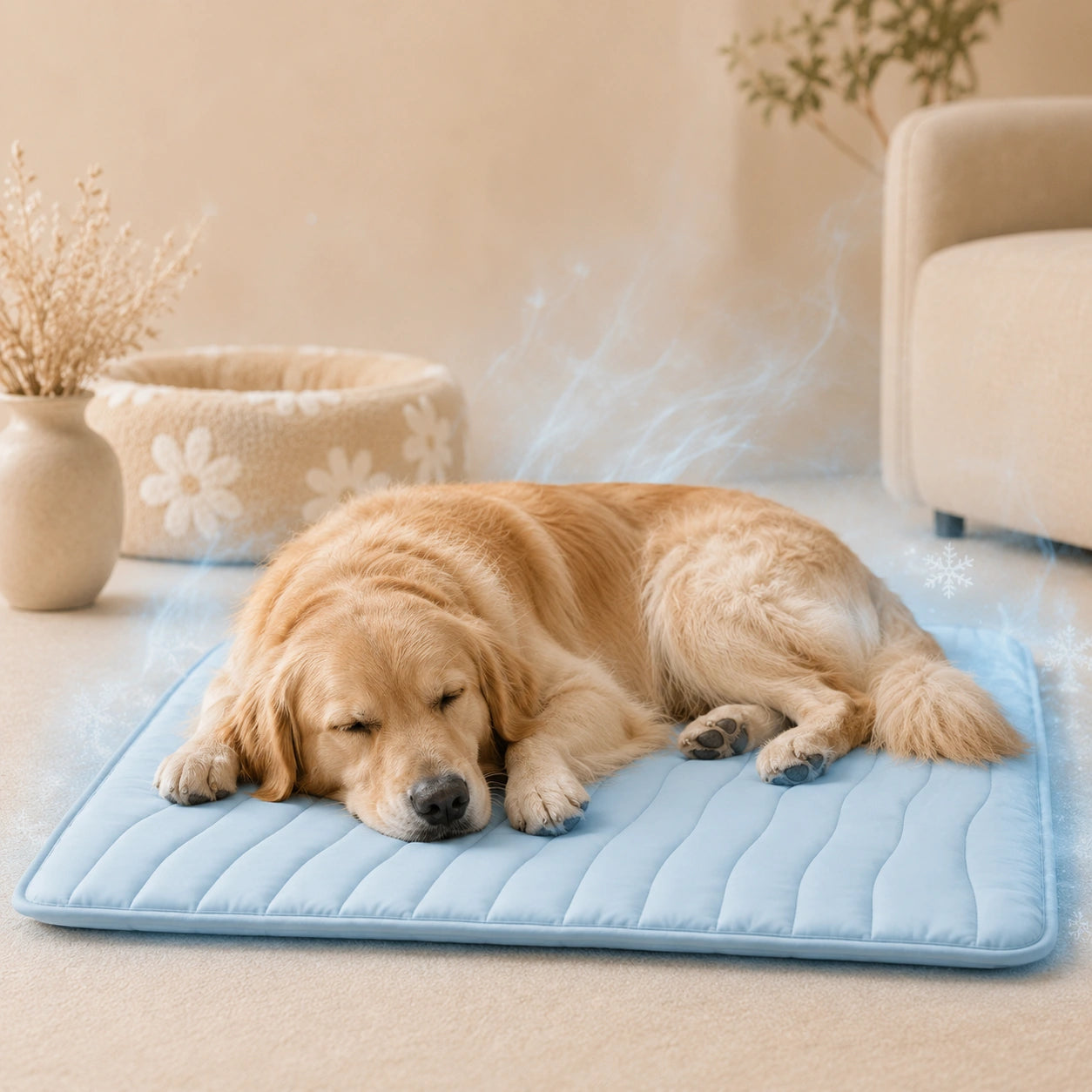 SilverHeritage™ CoolRest Gel-Free Large Dog Cooling Mat, Washable Portable Pet Cooling Pad for Dog Beds, Crates, Cars, Camping & Outdoor Use