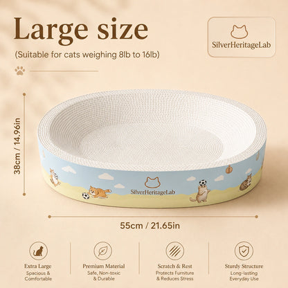 HeritageLab™ PlayNest 2-in-1 Round Cat Scratcher Bed & Lounge, Eco-Friendly Corrugated Cardboard Scratching Bowl for Indoor Cats
