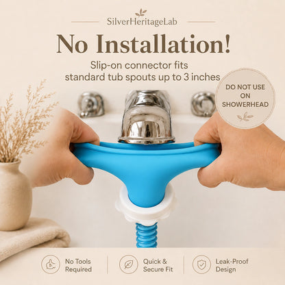 HeritageLab™ FlexRinse 5 ft No-Install Tub Hose & Handheld Shower Sprayer Attachment for Dog Washing, Pet Bathing, Hair Rinsing & Baby Baths