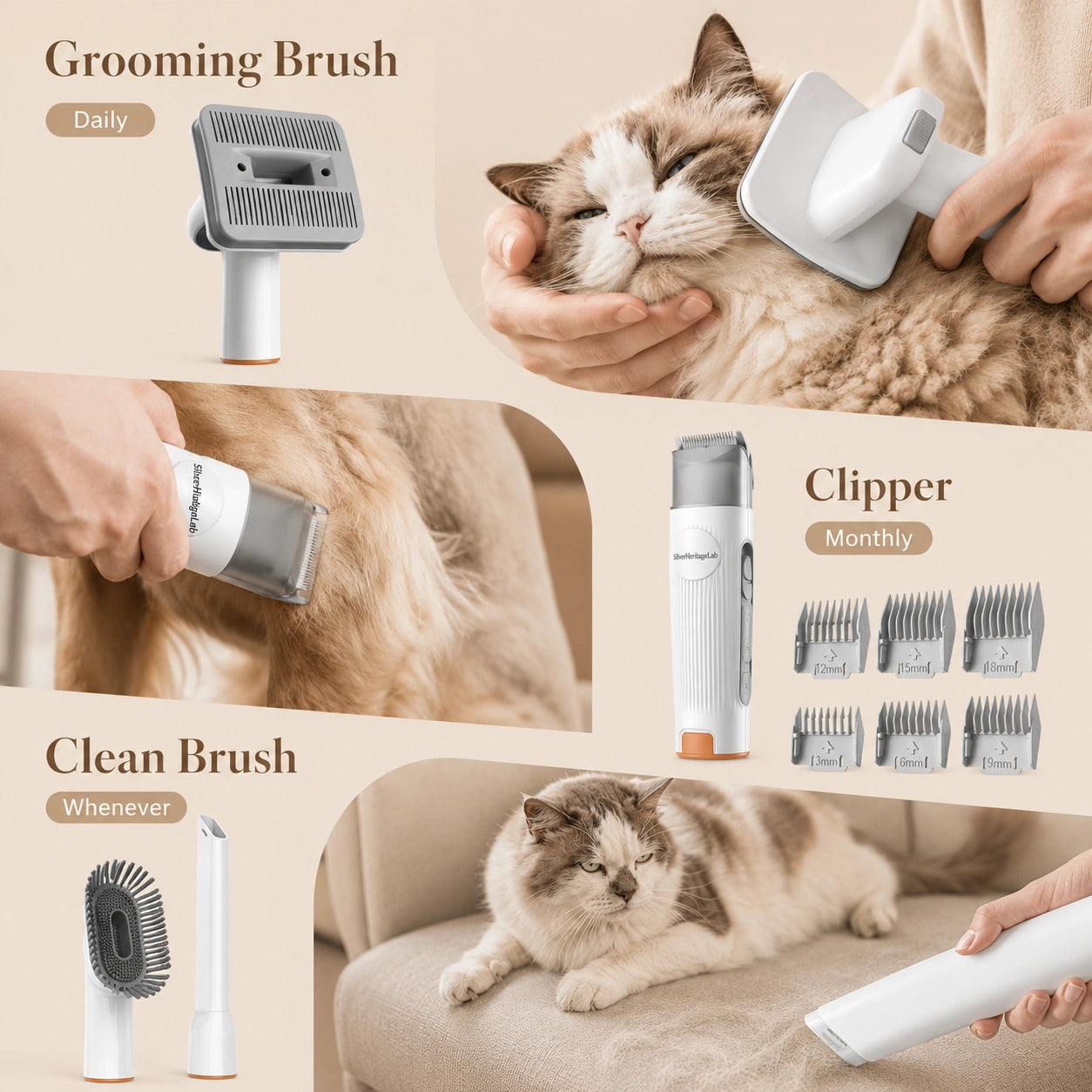 HeritageLab™ AeroVac Low-Noise Grooming Kit