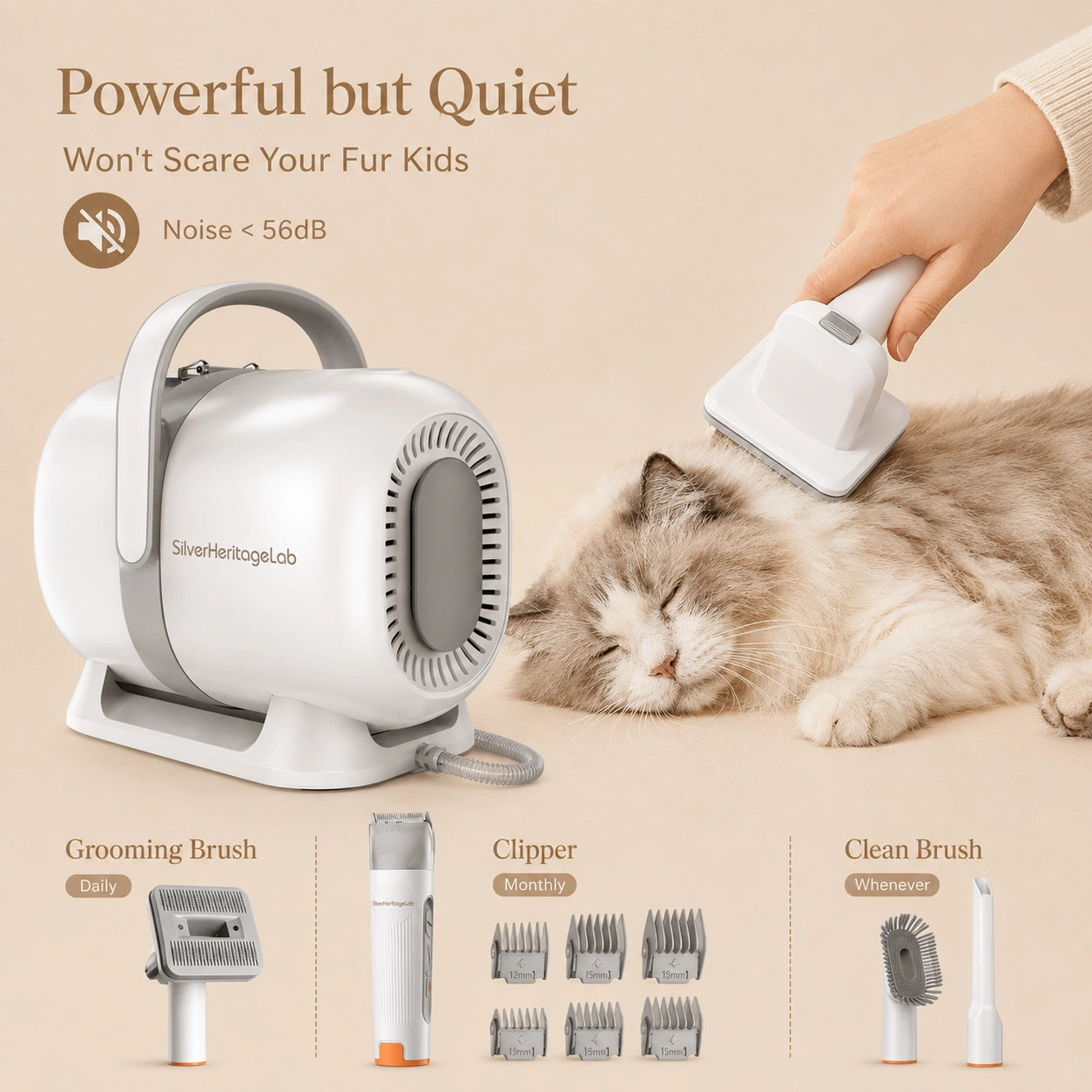 HeritageLab™ AeroVac Low-Noise Grooming Kit