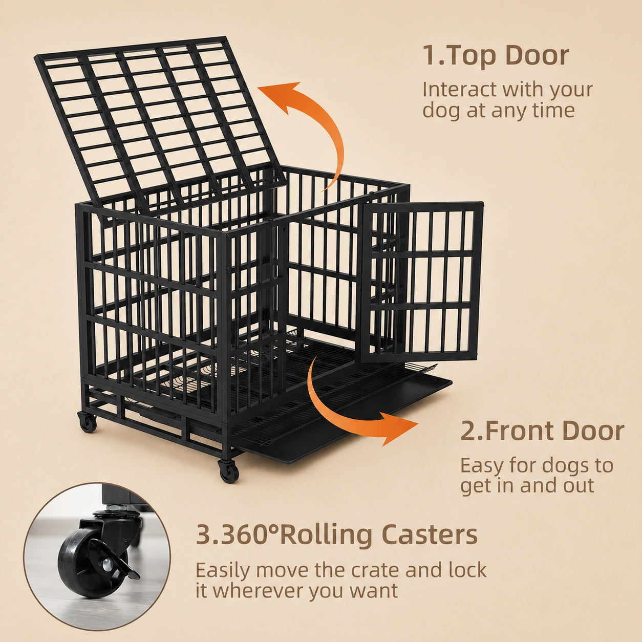 HeritageCloud™ IronGuard Steel Dog Crate
