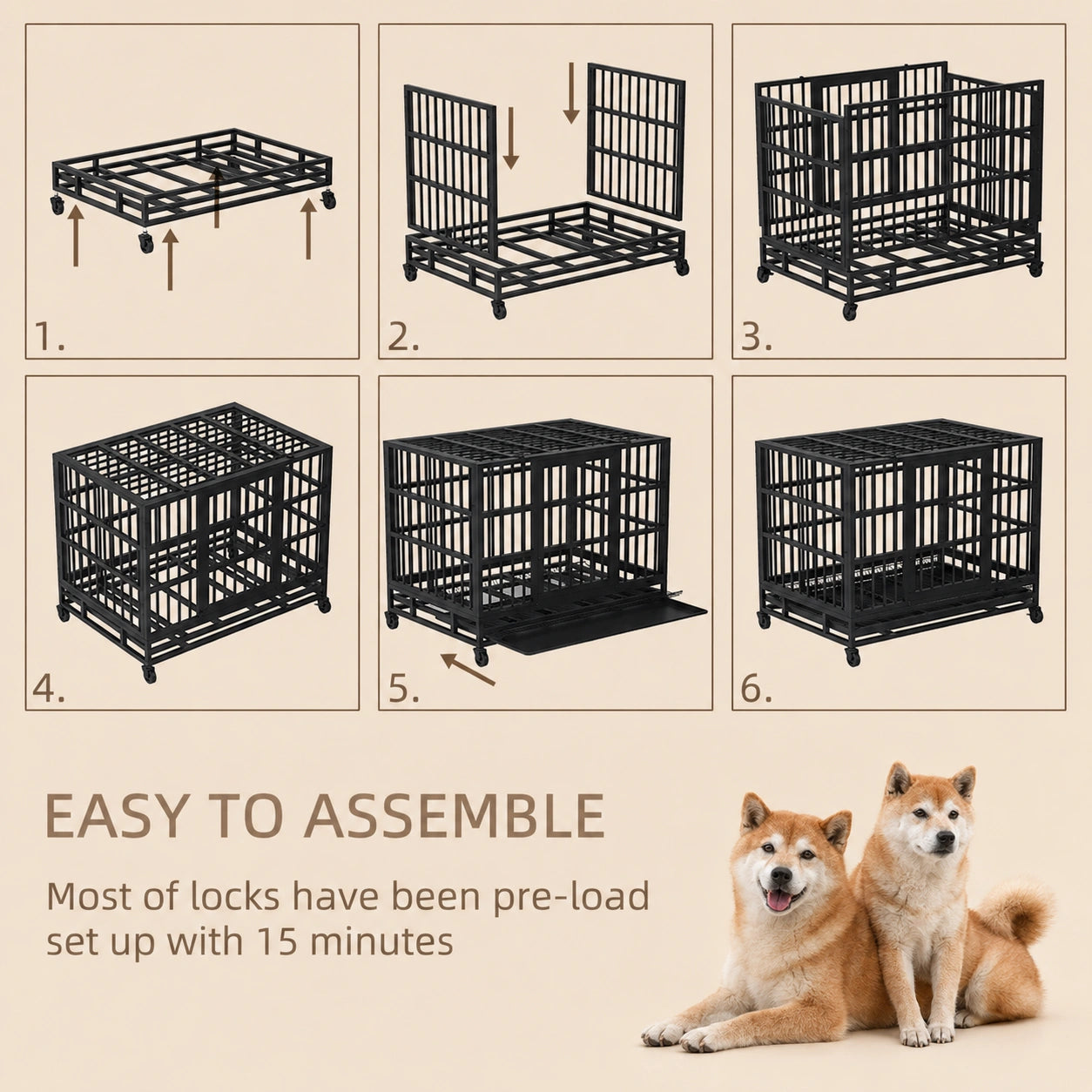 HeritageCloud™ IronGuard Steel Dog Crate