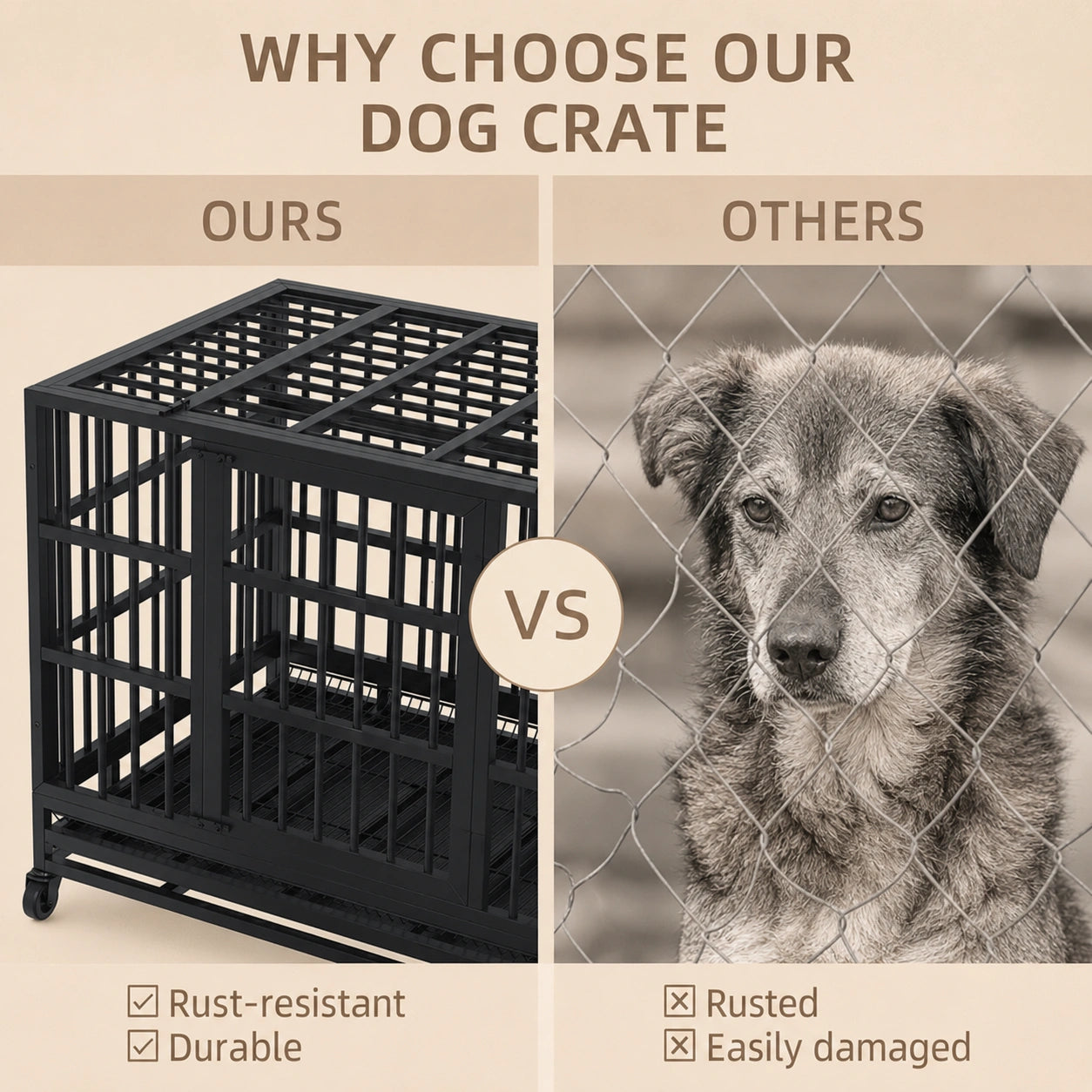 HeritageCloud™ IronGuard Steel Dog Crate