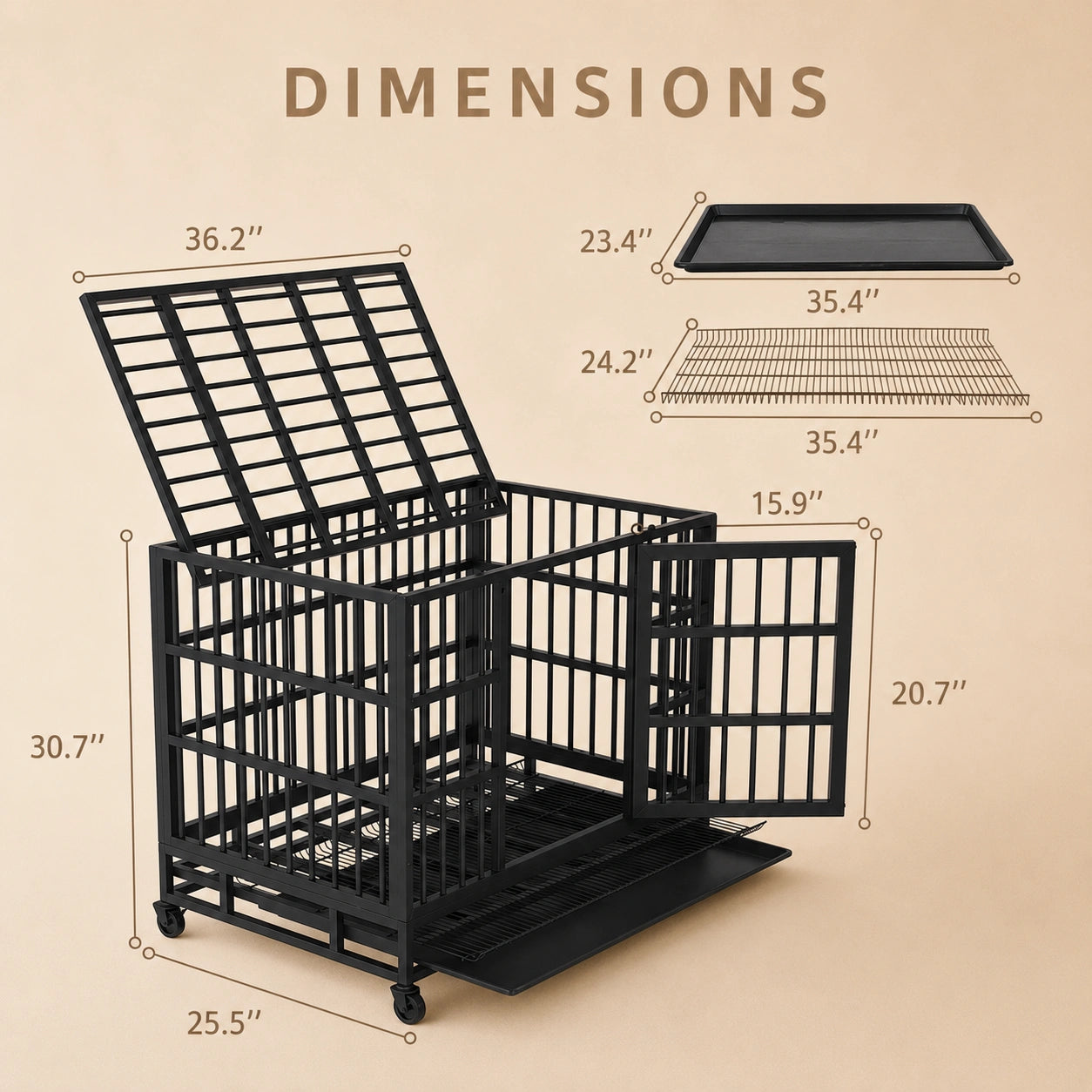 HeritageCloud™ IronGuard Steel Dog Crate