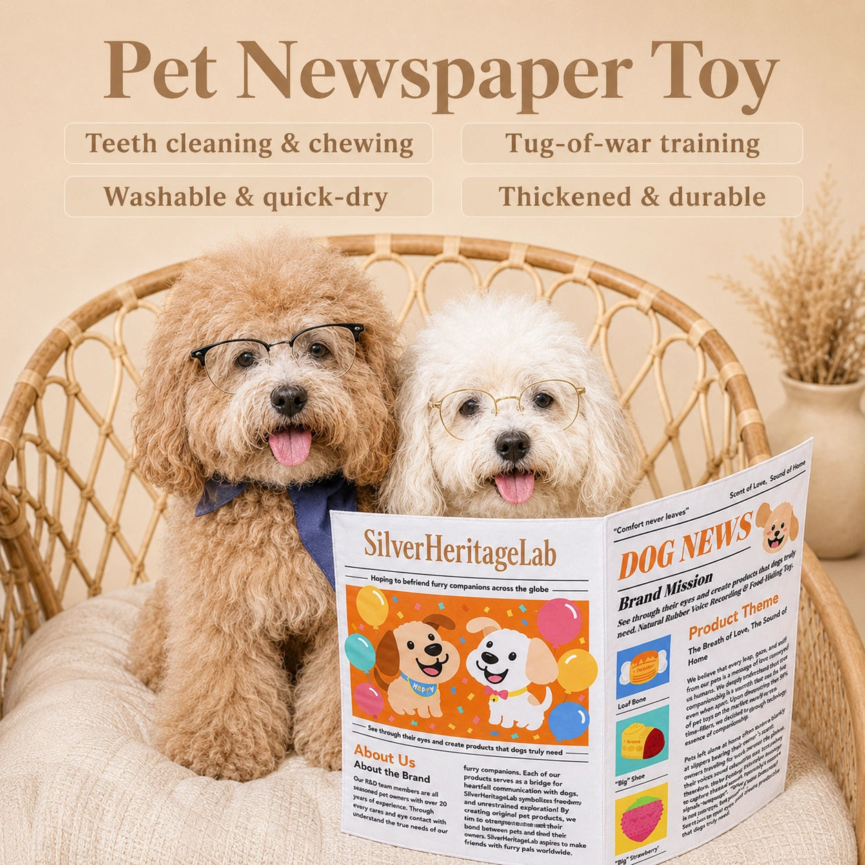 HeritageNurture™ NewsPup Crinkle Toy