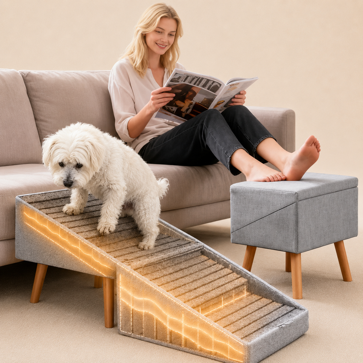 HeritageCloud™ ComfortStride Convertible Ramp Ottoman