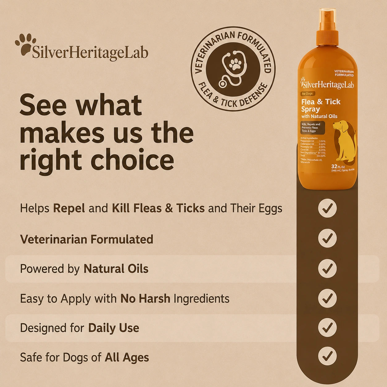 SilverHeritage™ CalmShield Flea & Tick Defense Spray