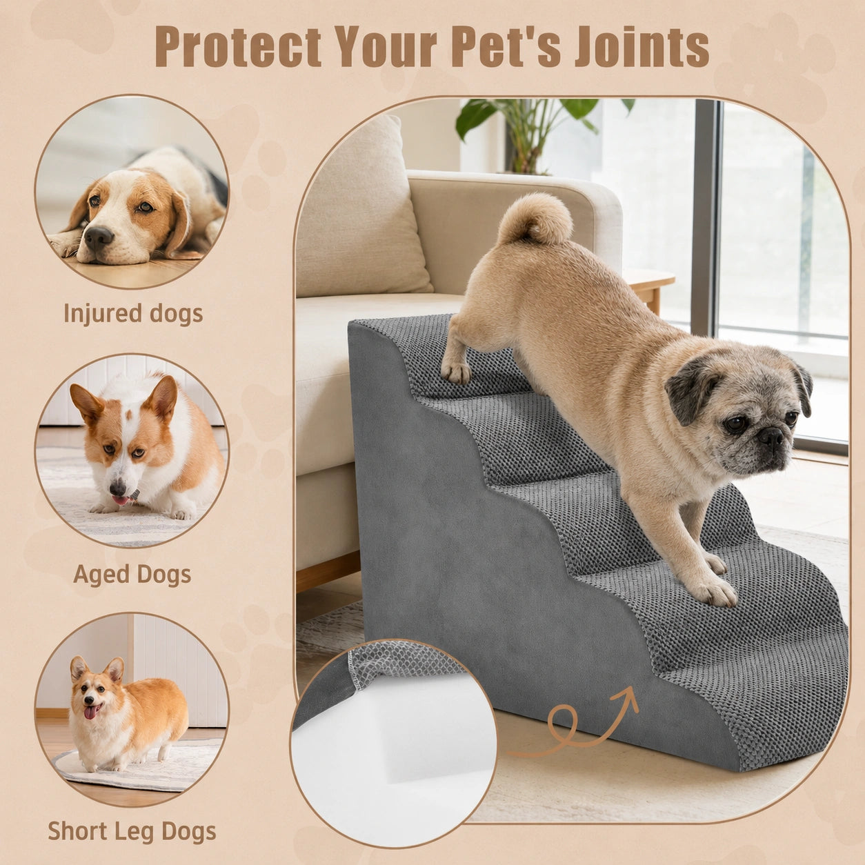 HeritageCloud™ CurveEase Foam Pet Steps