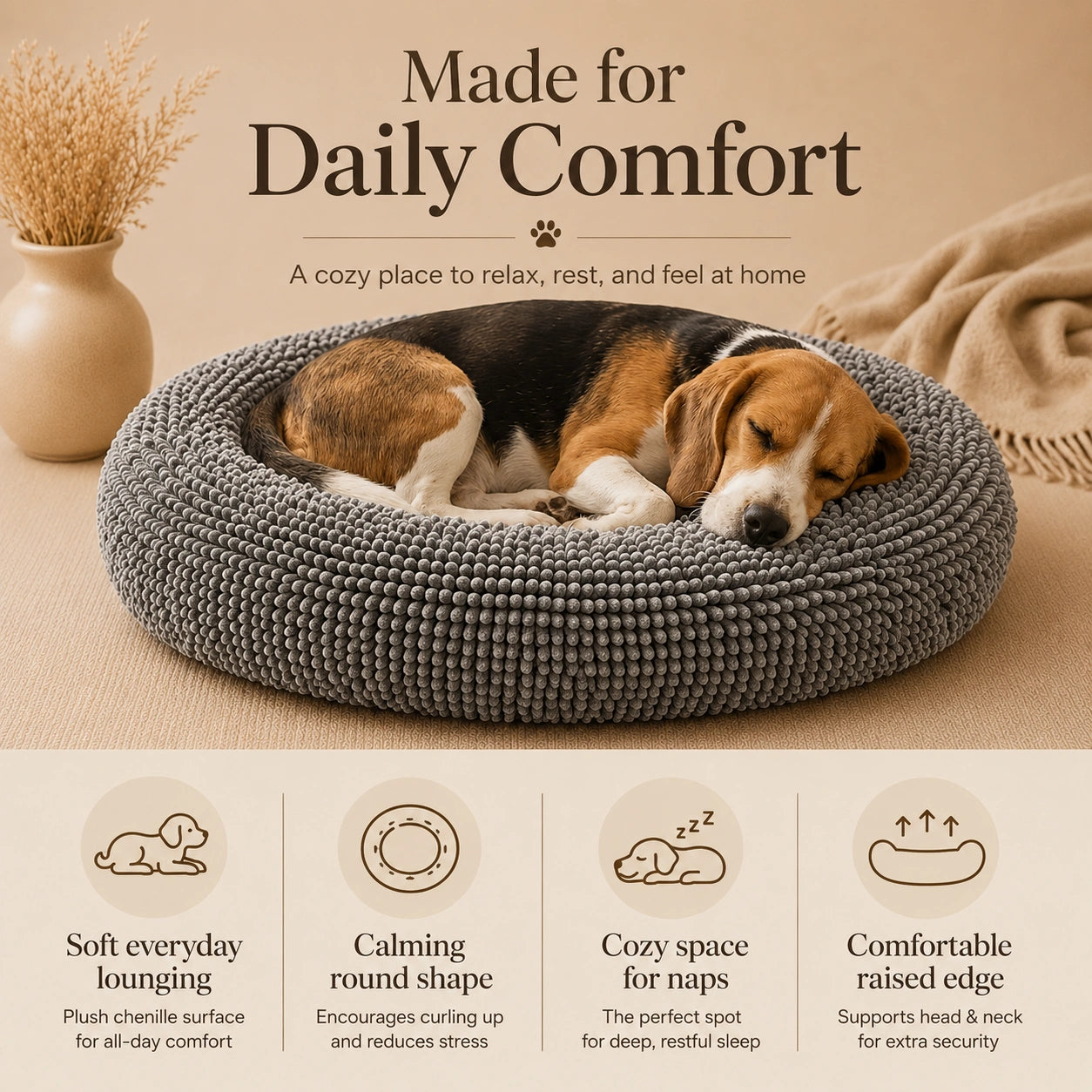SilverHeritage™ CloudNest: Therapeutic Chenille Recovery Bed
