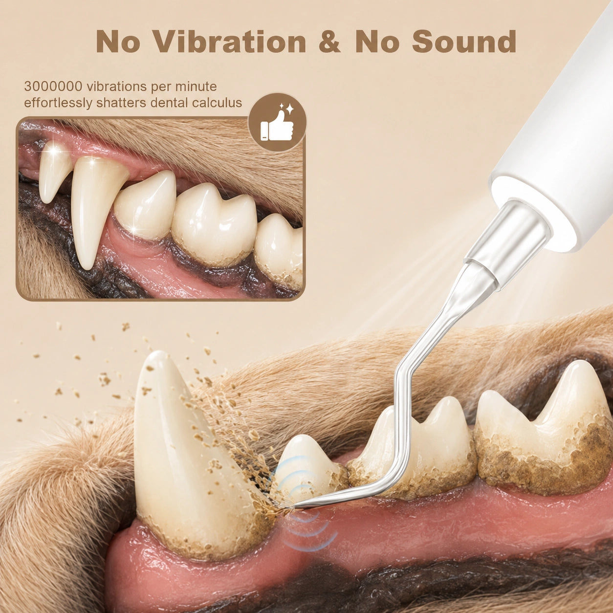 SilverHeritage™ Ultrasonic Pet Dental Cleaner – Plaque & Tartar Remover for Dogs & Cats