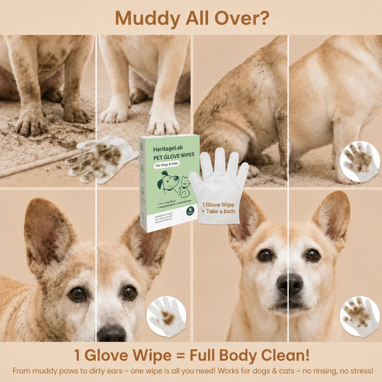 HeritageNurture™ GentleGroom Coat Wipes