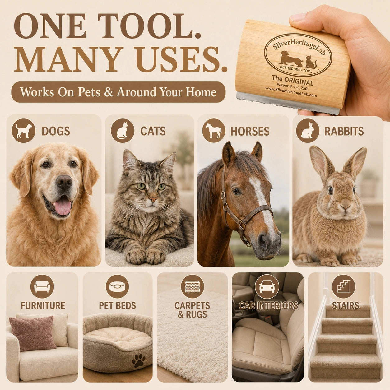 HeritageNurture™ ShedEase Grooming Brush