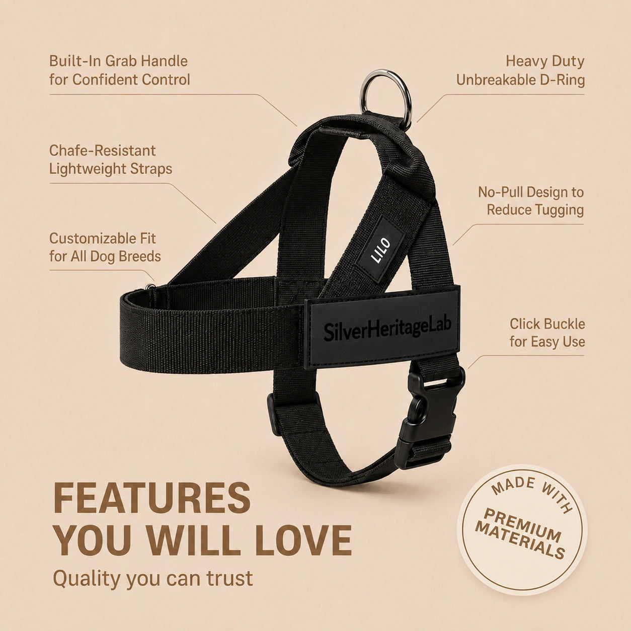 SilverHeritage™ GlowStride Harness & Leash Set