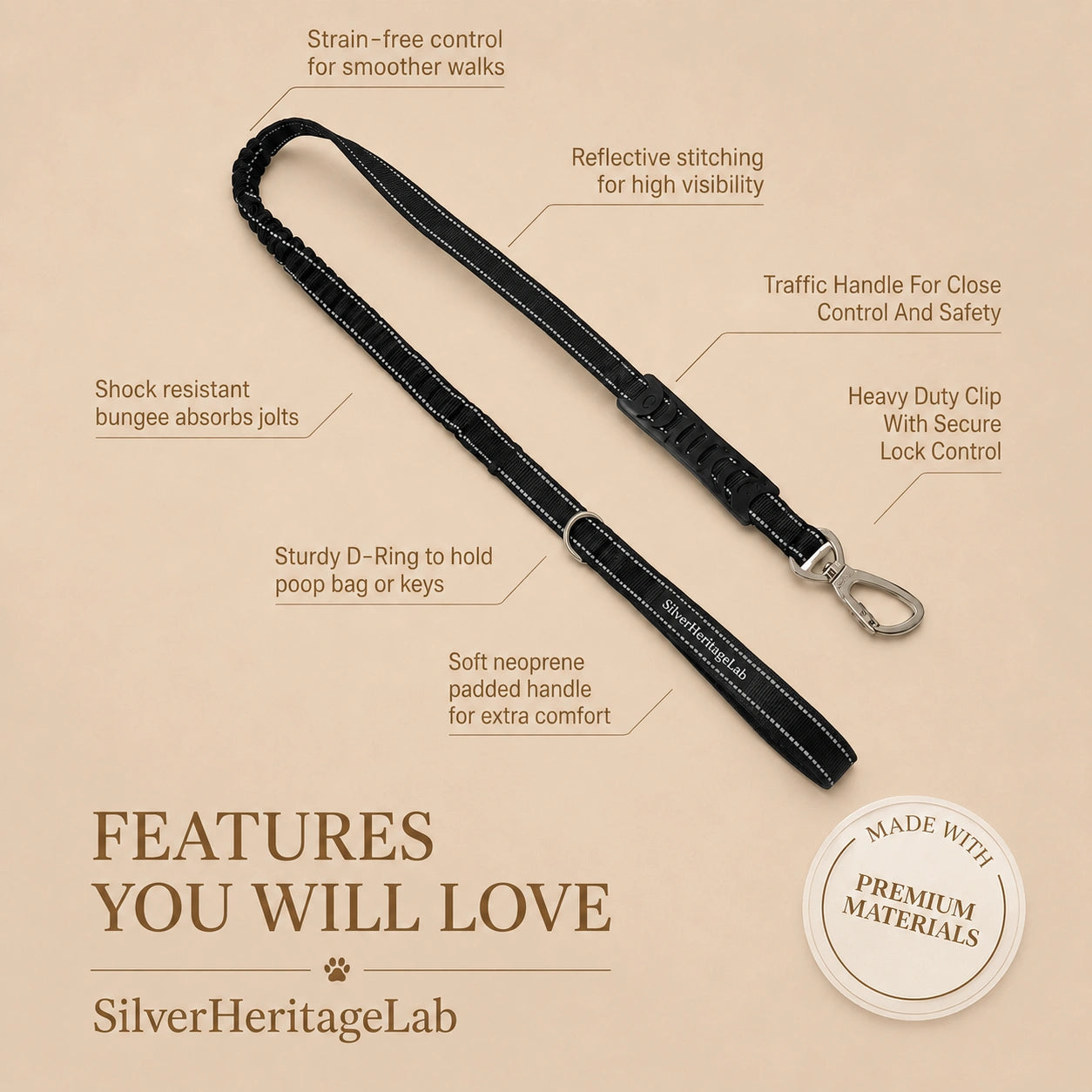 SilverHeritage™ GlowStride Harness & Leash Set
