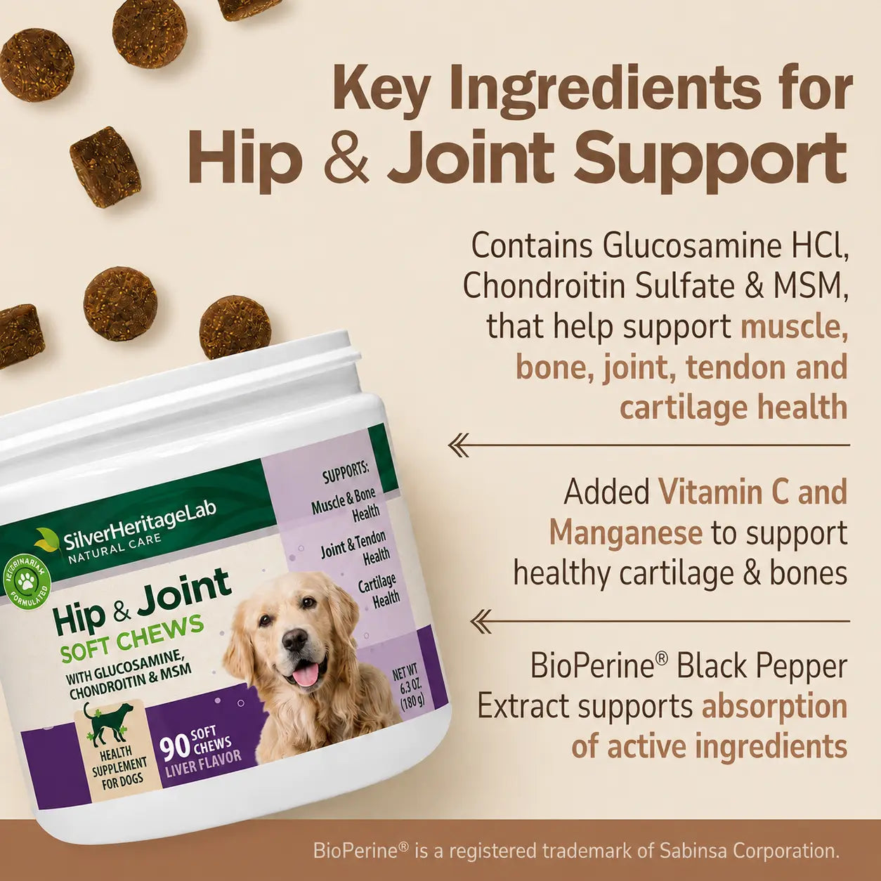 SilverHeritage™ GoldenStride Hip & Joint Soft Chews