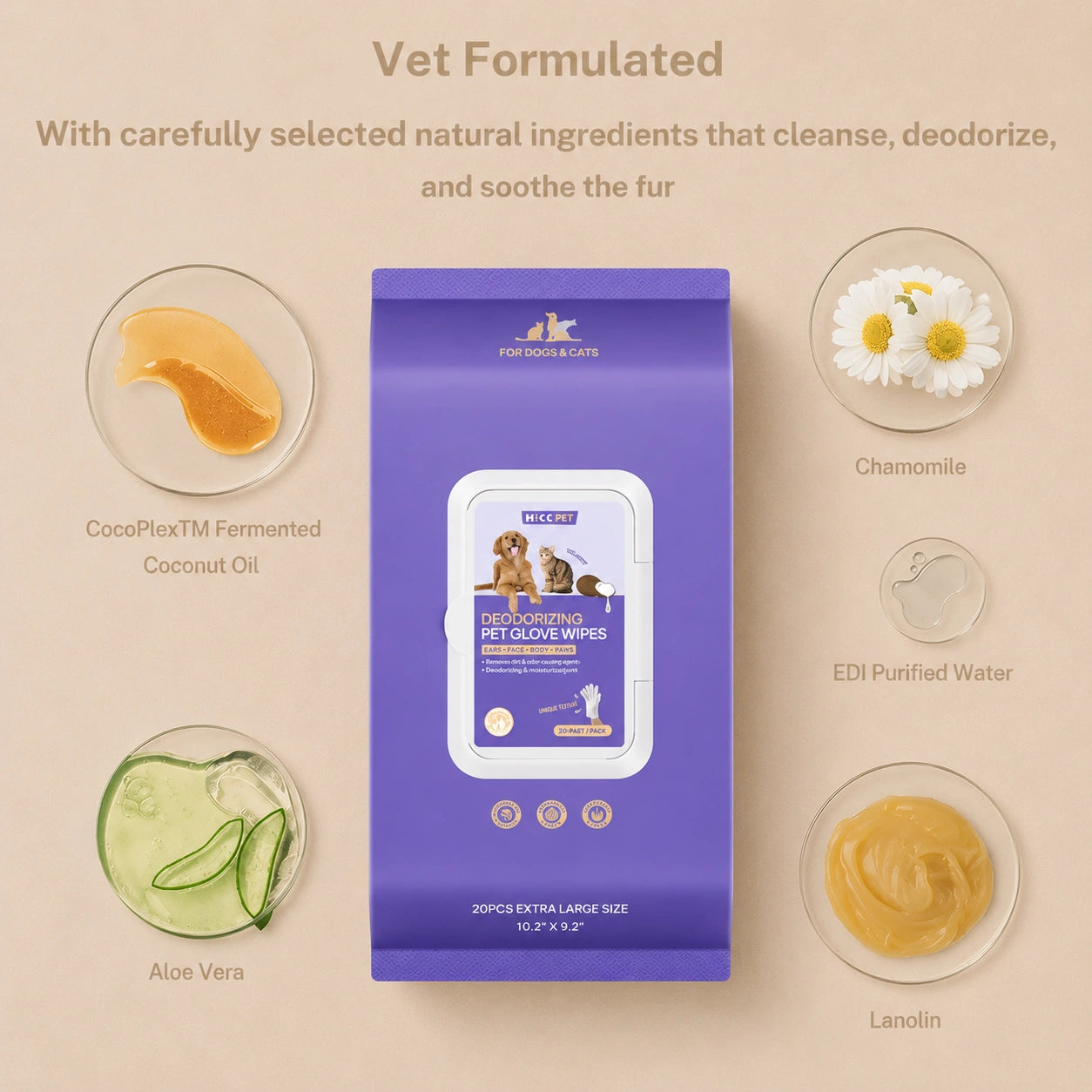 HeritageLab™ PureSwipe Deodorizing Grooming Wipes