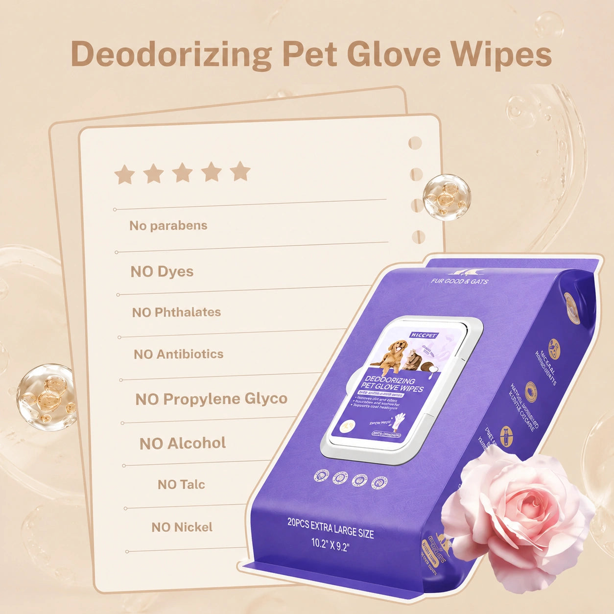 HeritageLab™ PureSwipe Deodorizing Grooming Wipes